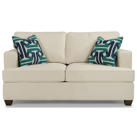 Contemporary Loveseat with Track Arms